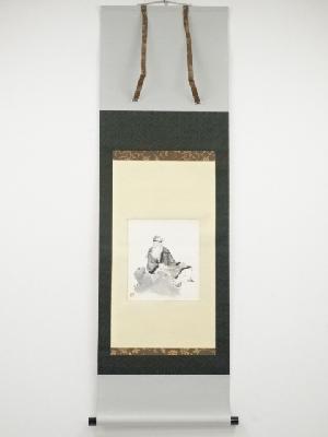 南風筆　人物図　肉筆紙本掛軸（保護箱）